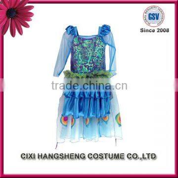 Wholesale OEM Children Bule Peacock Halloween Costumes