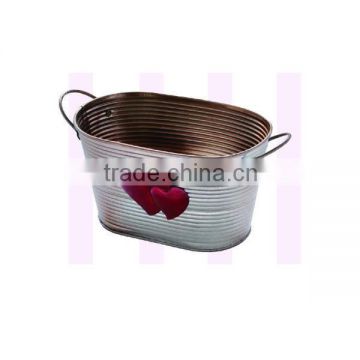 2014 hot sell red heart and gold gift iron barrel
