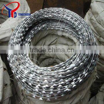 hot dipped galvanized or elector galvanized cross concertina razor barbed wire