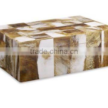 High quality best selling lacquered buffalo horn inlay rectangle jewelry box from Vietnam