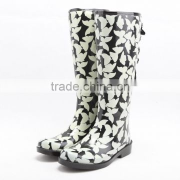 fashion rubber rain boots with cute pattern
