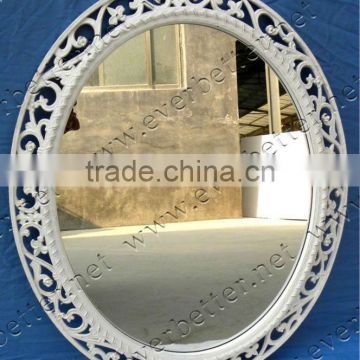 Hollow Engraving traditional oval wooden wall frame Mirror
