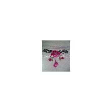 Pink Water soluber Embroidery collar pattern for garment accessory