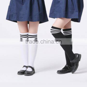 Custom School Girl Knee High Socks With Stirp, School Uniform Socks