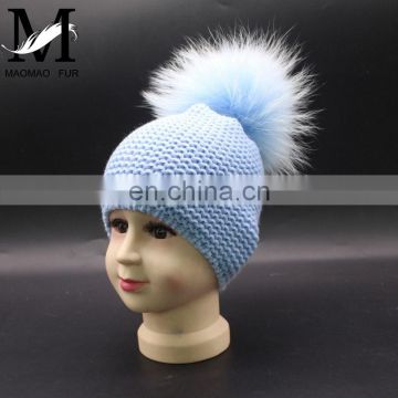 2016 New Design Cute Pom Pom Kids Hat Winter Beanie Warm Hat