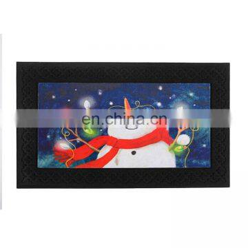 Wholesale Black Printed Cute Cartoon Christmas Nonslip Outdoor Rubber Mat Outside Hotel Led Indoor Wecome Kids Funny Doormats