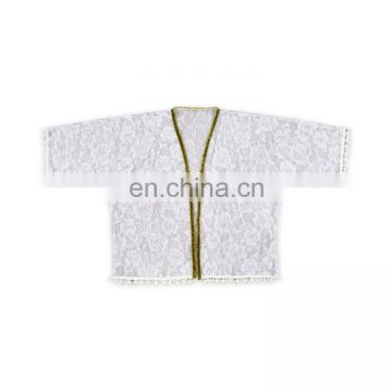 Wholesale White Girls Children Boho Floral Lace Kimono Cardigan