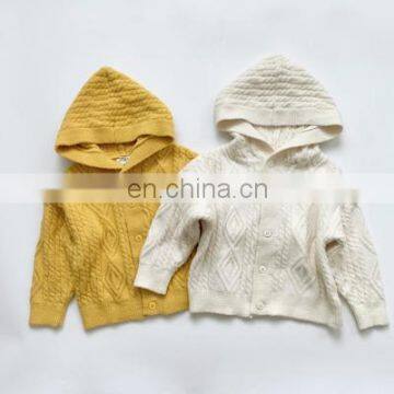 2020 new children's mink woolen coat, children's hooded sweater cardigan