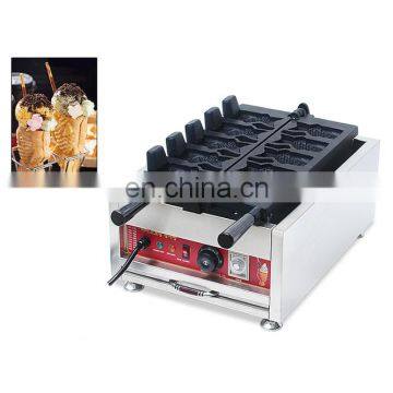 ice cream taiyaki machine/auto ice cream waffle maker/ commercial waffle maker fish shape ice cream cone machine