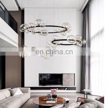 New Design Glass bubbles Round  Metal Hanging Pendant  Light Use For Living Room