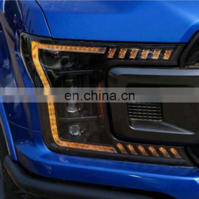 Headlights For Ford F150 F-150 2018 2019 2020 Running Day-Time Light Front Lamp LED 2 Projector Manufacturer Wholesales