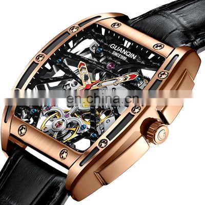 The Newest 2019 GUANQIN Business Men Automatic Mechanical Watch Full Steel Waterproof Sport hand watch for man