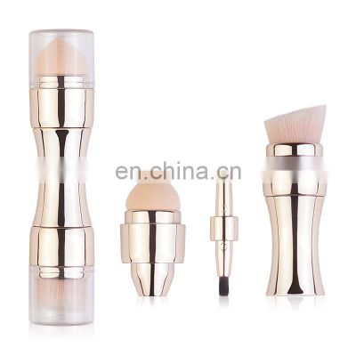 New Style For Travel Double Side Makeup Brushes Retractable 4 in 1 Mini Makeup Brush Set Private Label