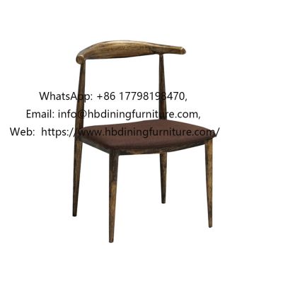 Curved backrest iron chair