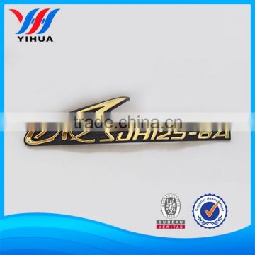 Cutomized abs plastic gold plated car logo with sticker