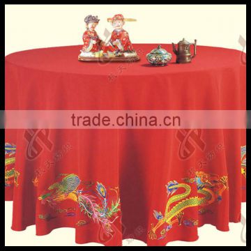 hotel modern red shiny round table cloth for sale