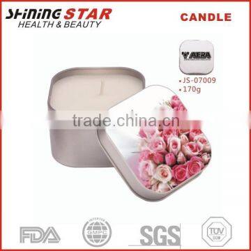 170g cute small candle in square tin