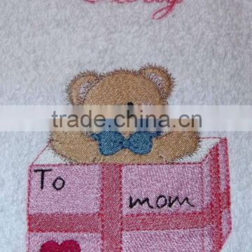 100% cotton MONTH OF MAY BEAR Embroidery Fingertip Towel