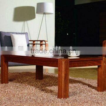 Wooden rectangle front table with drawers