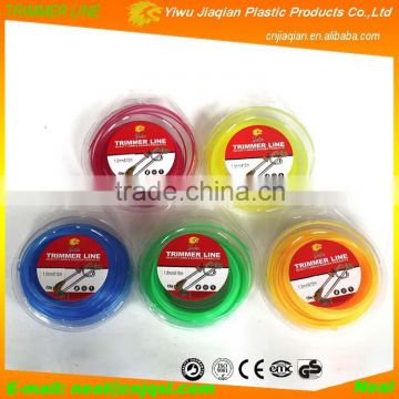 Yahu Brand 1.6mmX15M Various Shapes And Various Colors Mowing Wire Nylon Grass Trimmer Line With Donuts Blister