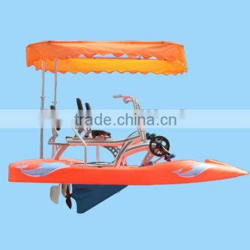 Water bike for 3 person family with canopy