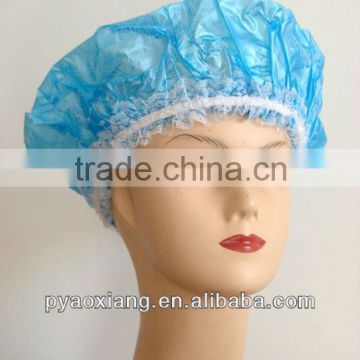 Factory supply best blue purple environmently friendly shower caps or hats for hotel and home,etc.