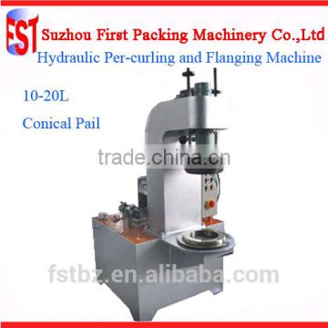 Hydraulic Per-curling And Flanging Machine For 25Liter Round Tin Paint Can Making Line