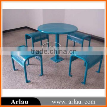 Hot-sale steel outdoor picnic round table and separated chairs