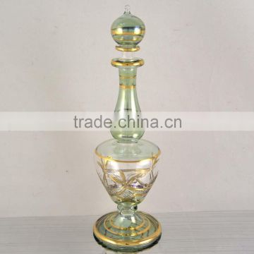 Glass Egyptian Perfume Bottle - 14 k Gold