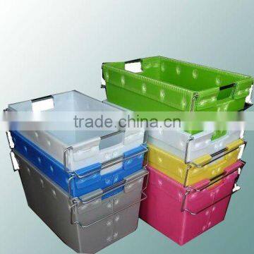 Nestable corrugated plastic tote box