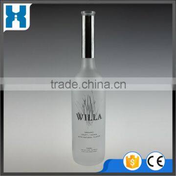 750ML LONG NECK FROSTED GLASS VODKA BOTTLE