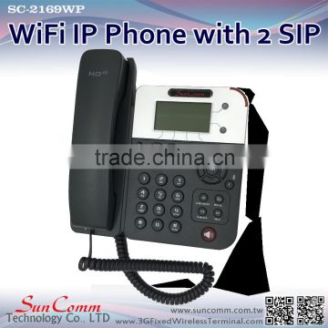 SC-2169WP 1 WAN 1 LAN SMS with 2 SIP lines WiFi network IP Phone