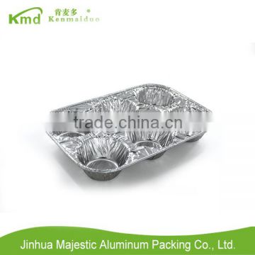 2016 Aluminium Foil Food Packing Six Compartment Rectangle Container
