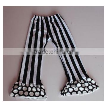 New Fashion Baby Girls Ruffle Pants With Fancy Vertical Stripe Kids Pants In Sample Design Children Pants.