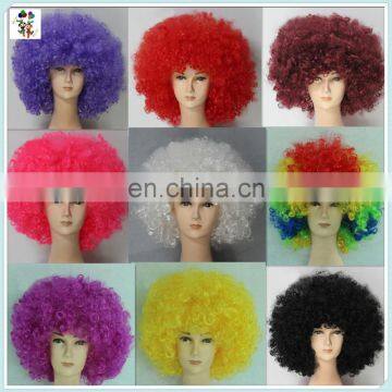 Cheap Colors Synthetic Party Sports Fan Big Curly Afro Wigs HPC-0014