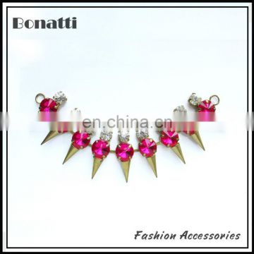 fashion design pink rhinestone handbag trimmings