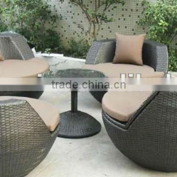 Metal garden sofa garden furniture plastic weave set (DW-AC081+DW-GT19)