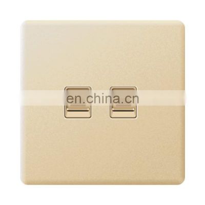 Type 86 UK/EU Standard Double TV Wall Socket 16A Flame Retardant PC Panel Socket And Switches Electrical