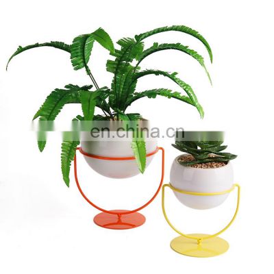K&B wholesale manufacturer colorful kids modern cheap outside indoor round metal hanging flower plant pot stand