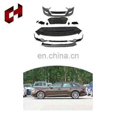 CH Wholesale Pp Material Side Skirt Extension Black Bumper Roof Spoiler Lamp Body Kit For Audi A4 2017-2020 To Rs4