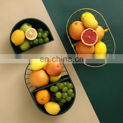 2022 Oval Modern Luxury Storage Kitchen Countertop Bowl Wash Wire Plastic Metal Fruit Basket