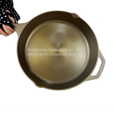 10 Inch Golden Polished Machined Smooth Cast Iron Frying Pan