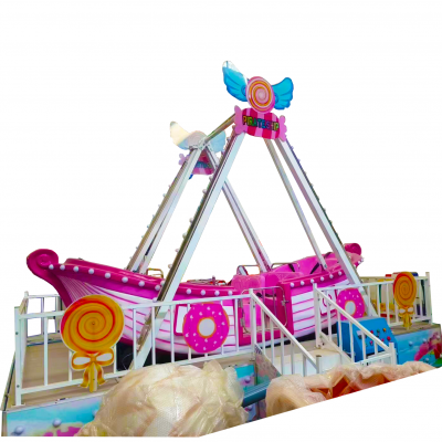 Spinning Ride Kiddie Fun Fair No Electric Mounted Pirate Ship With Trailer