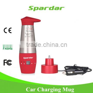 Red Color Factory Car Charging Heated Mug with LOGO Custom