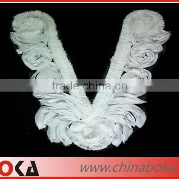 Latest design flower white fabric sexy collar for women