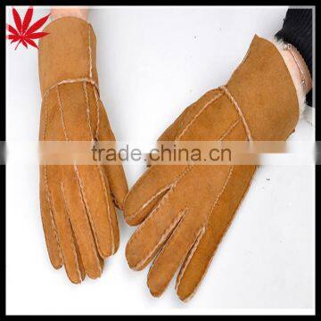 Cheap fake double face leather and fur gloves unisex