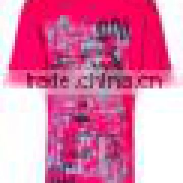 Pink printing breathale fashion 100% cotton T shirt