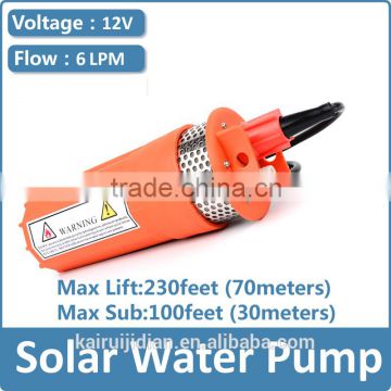 Solar Submersible water Pump price,12V 24V 6L/MIN Lift 70meter diaphragm dc pump for 30m deep well
