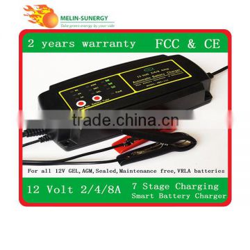 7 Stage 12V Lead acid battery charger 2A/4A/8A