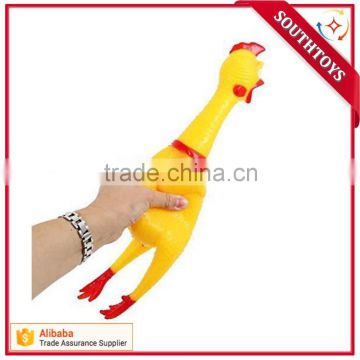 new arrival Squeezing rubber Squawkin' Chicken toy for kids